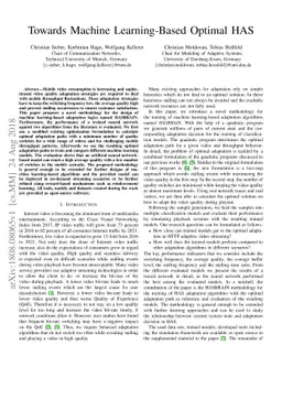 Towards Machine Learning-Based Optimal HAS