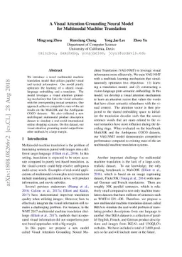 A Visual Attention Grounding Neural Model for Multimodal Machine
  Translation