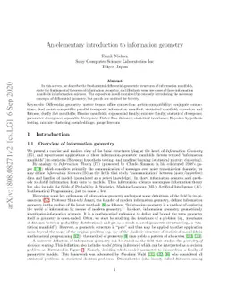An elementary introduction to information geometry