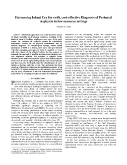 Harnessing Infant Cry for swift, cost-effective Diagnosis of Perinatal
  Asphyxia in low-resource settings