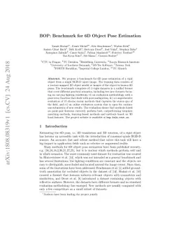 BOP: Benchmark for 6D Object Pose Estimation
