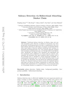 Saliency Detection via Bidirectional Absorbing Markov Chain