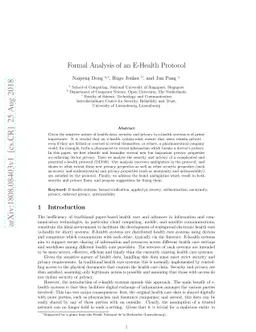 Formal Analysis of an E-Health Protocol