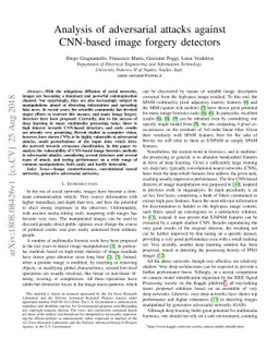 Analysis of adversarial attacks against CNN-based image forgery
  detectors