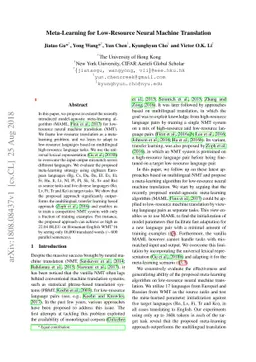 Meta-Learning for Low-Resource Neural Machine Translation