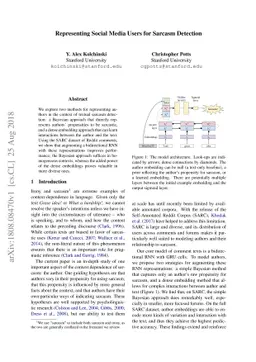 Representing Social Media Users for Sarcasm Detection