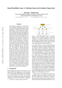 Deep Probabilistic Logic: A Unifying Framework for Indirect Supervision