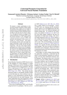 Contextual Parameter Generation for Universal Neural Machine Translation