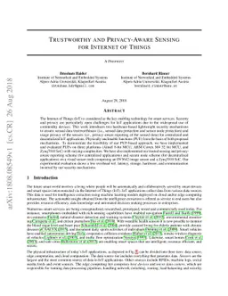 Trustworthy and Privacy-Aware Sensing for Internet of Things