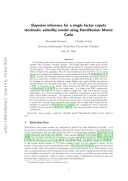Bayesian inference for a single factor copula stochastic volatility
  model using Hamiltonian Monte Carlo