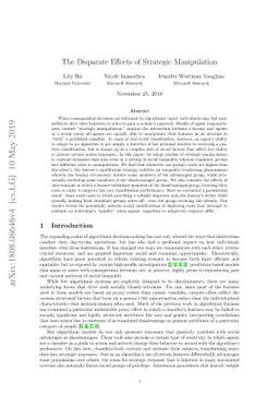 The Disparate Effects of Strategic Manipulation