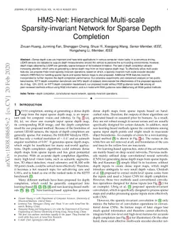 HMS-Net: Hierarchical Multi-scale Sparsity-invariant Network for Sparse
  Depth Completion