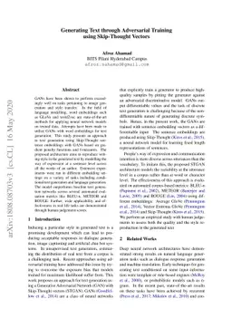 Generating Text through Adversarial Training using Skip-Thought Vectors