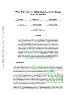 Wide Activation for Efficient and Accurate Image Super-Resolution