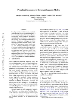 Predefined Sparseness in Recurrent Sequence Models