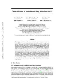 Generalisation in humans and deep neural networks