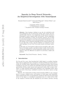 Sparsity in Deep Neural Networks - An Empirical Investigation with
  TensorQuant