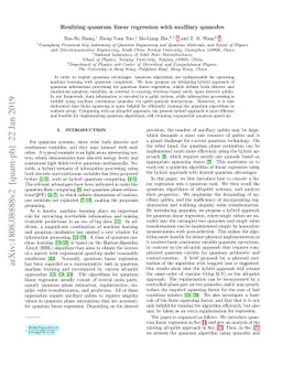Realizing quantum linear regression with auxiliary qumodes