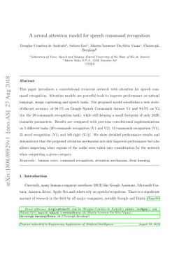 A neural attention model for speech command recognition