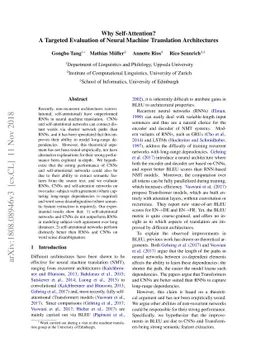 Why Self-Attention? A Targeted Evaluation of Neural Machine Translation
  Architectures