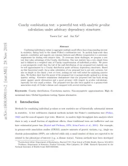 Cauchy combination test: a powerful test with analytic p-value
  calculation under arbitrary dependency structures