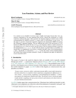 Loss Functions, Axioms, and Peer Review