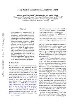 N-ary Relation Extraction using Graph State LSTM