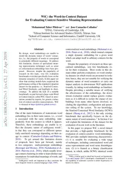 WiC: the Word-in-Context Dataset for Evaluating Context-Sensitive
  Meaning Representations