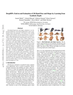 DeepHPS: End-to-end Estimation of 3D Hand Pose and Shape by Learning
  from Synthetic Depth