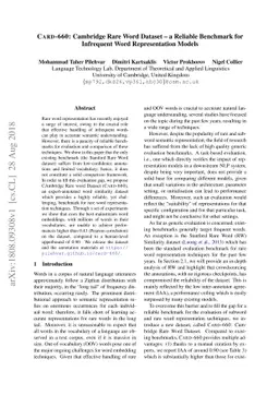 Card-660: Cambridge Rare Word Dataset - a Reliable Benchmark for
  Infrequent Word Representation Models