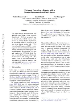 Universal Dependency Parsing with a General Transition-Based DAG Parser