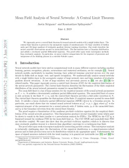 Mean Field Analysis of Neural Networks: A Central Limit Theorem