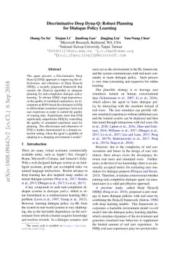 Discriminative Deep Dyna-Q: Robust Planning for Dialogue Policy Learning