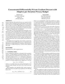 Concentrated Differentially Private Gradient Descent with Adaptive
  per-Iteration Privacy Budget