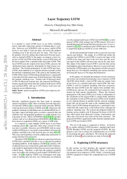 Layer Trajectory LSTM