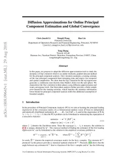 Diffusion Approximations for Online Principal Component Estimation and
  Global Convergence