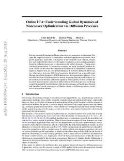 Online ICA: Understanding Global Dynamics of Nonconvex Optimization via
  Diffusion Processes