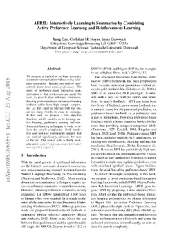 APRIL: Interactively Learning to Summarise by Combining Active
  Preference Learning and Reinforcement Learning