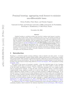 Proximal boosting: aggregating weak learners to minimize
  non-differentiable losses