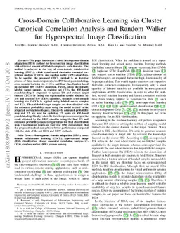 Cross-Domain Collaborative Learning via Cluster Canonical Correlation
  Analysis and Random Walker for Hyperspectral Image Classification