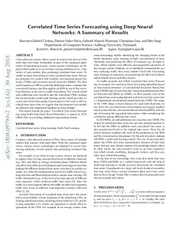 Correlated Time Series Forecasting using Deep Neural Networks: A Summary
  of Results