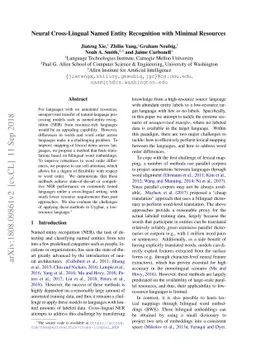 Neural Cross-Lingual Named Entity Recognition with Minimal Resources