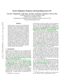 Review Helpfulness Prediction with Embedding-Gated CNN