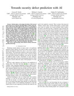 Towards security defect prediction with AI