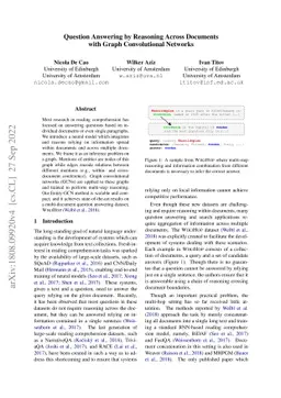 Question Answering by Reasoning Across Documents with Graph
  Convolutional Networks