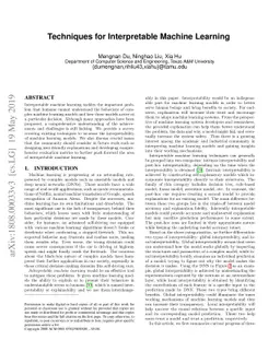 Techniques for Interpretable Machine Learning