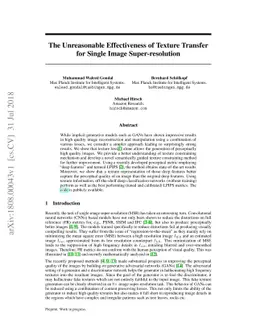 The Unreasonable Effectiveness of Texture Transfer for Single Image
  Super-resolution