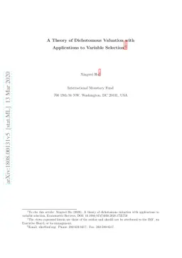 A Theory of Dichotomous Valuation with Applications to Variable
  Selection