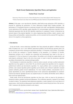 Beetle Swarm Optimization Algorithm:Theory and Application