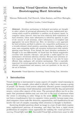 Learning Visual Question Answering by Bootstrapping Hard Attention